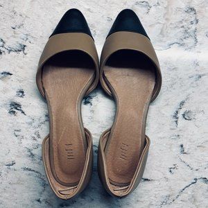 J Jill Black/Tan D'orsay Flats  - Size 7